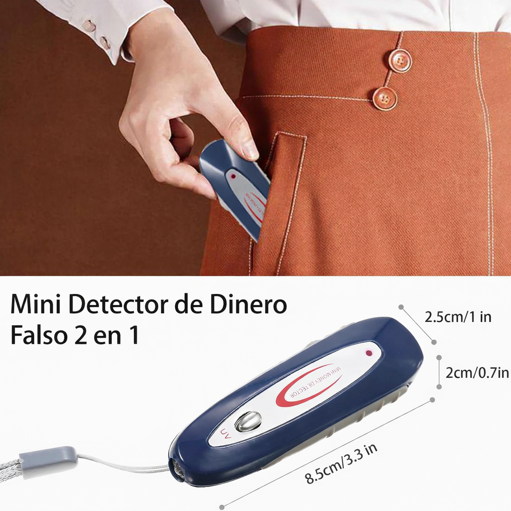 MoneyCheck™ Detector Portátil de Billetes Falsos 2x1
